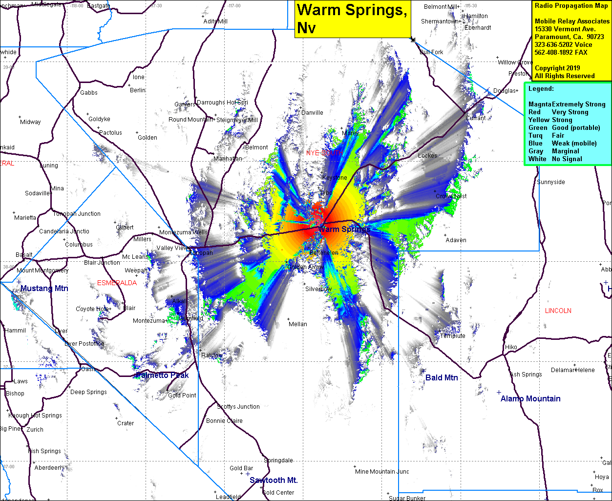 heat map radio coverage Warm Springs